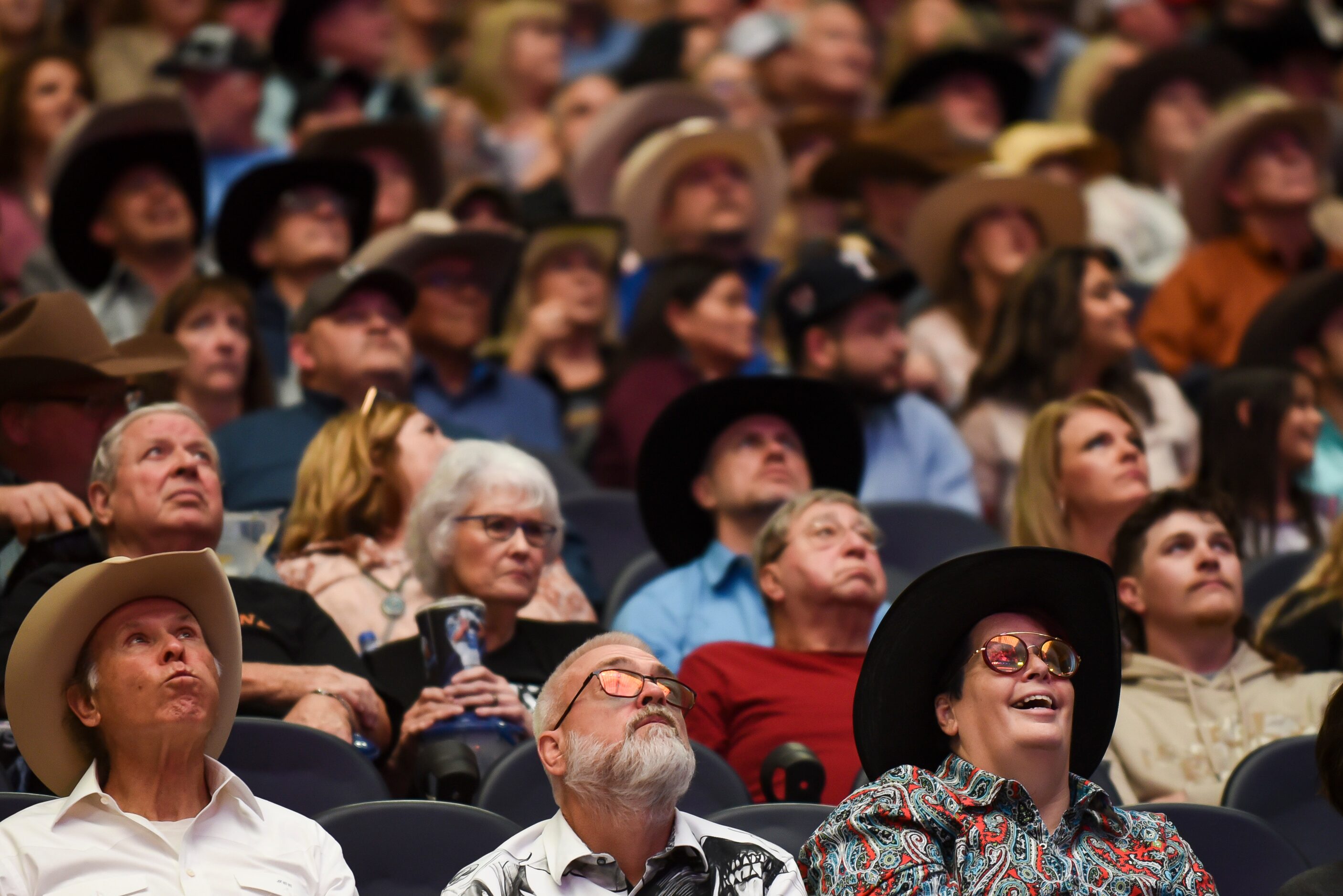 Fans enjoy the Tie Down Roping event during the Championship Shootout Round of the American...