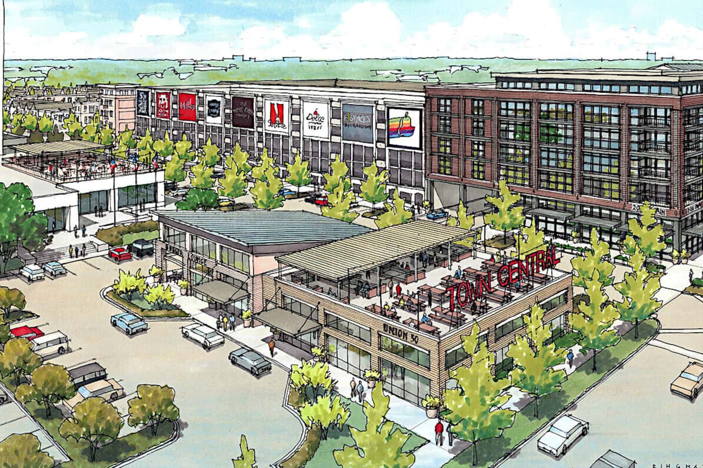 The Town Central project planned on Richardson's Main Street includes apartments, retail...