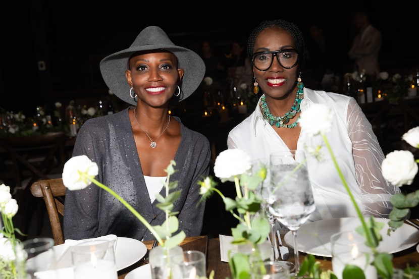 Neiman Marcus customer Lori Dunn (left) of New Orleans is shown with her personal Neiman...