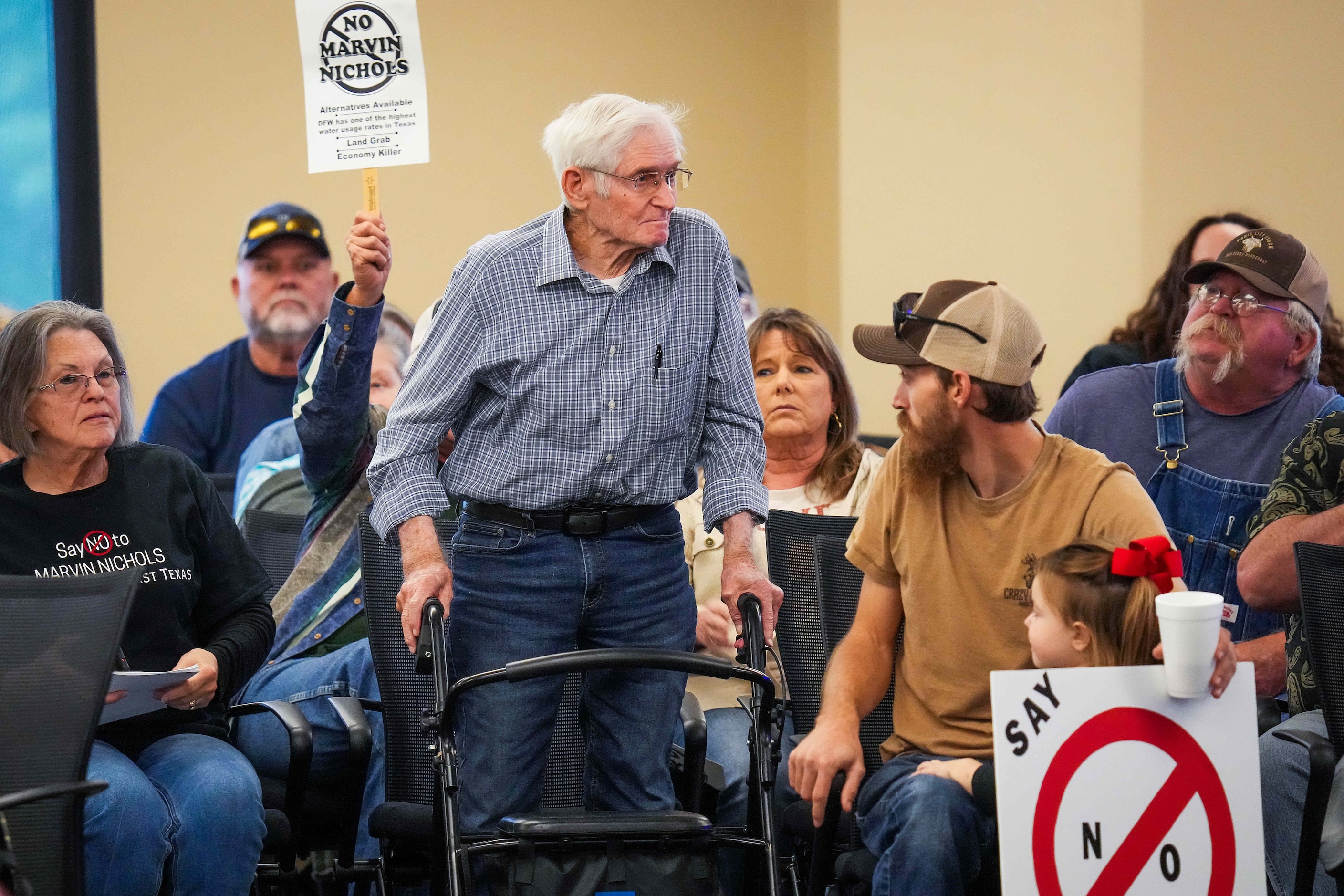 Gary Cheatwood speaks in opposition to the proposed Marvin Nichols Reservoir during a...