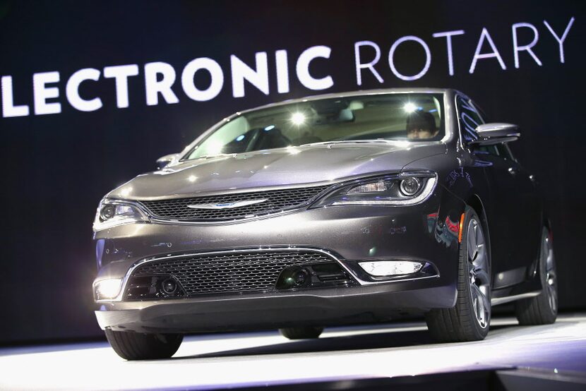 DETROIT, MI - JANUARY 13:  Chrysler introduces the 2015 Chrysler 200 at the North American...