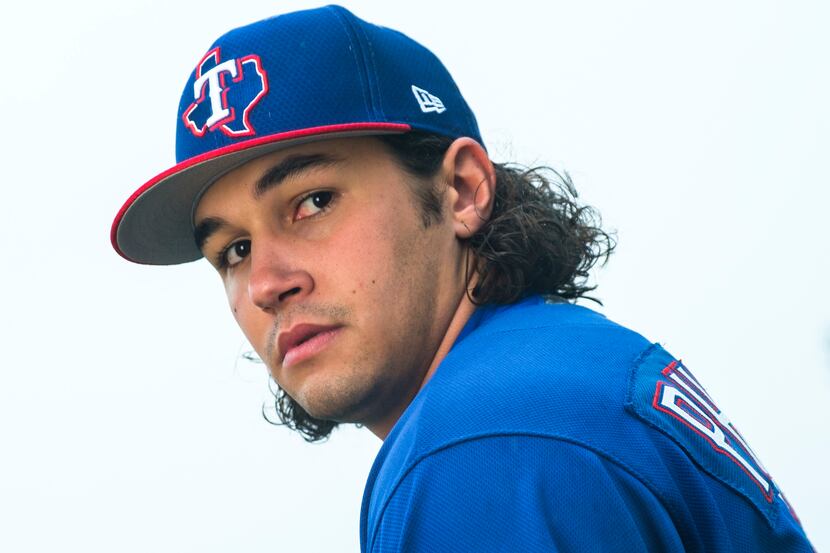 Texas Rangers minor league pitcher Tyler Phillips photographed at the team's training...
