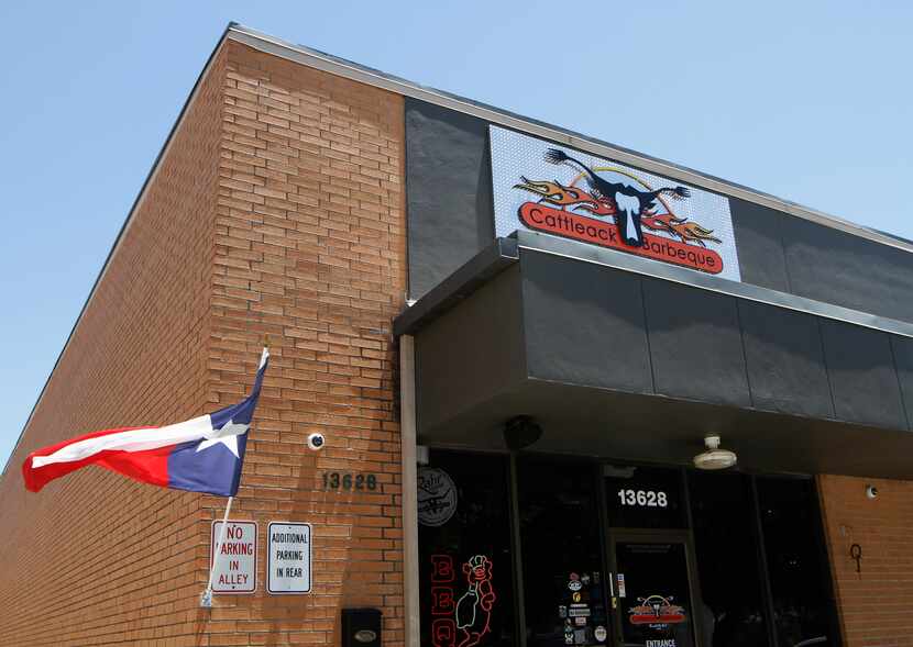 The Texas flag displayed at Cattleack Barbeque restaurant