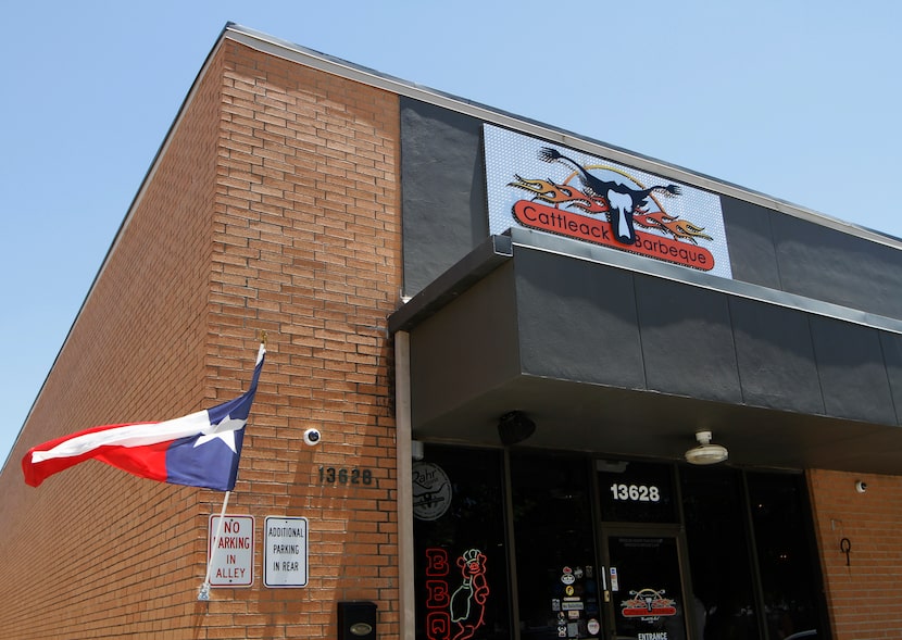 The Texas flag displayed at Cattleack Barbeque restaurant