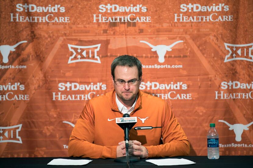 Texas head coach Tom Herman speaks during a press conference, Thursday, Jan 5, 2017 in...