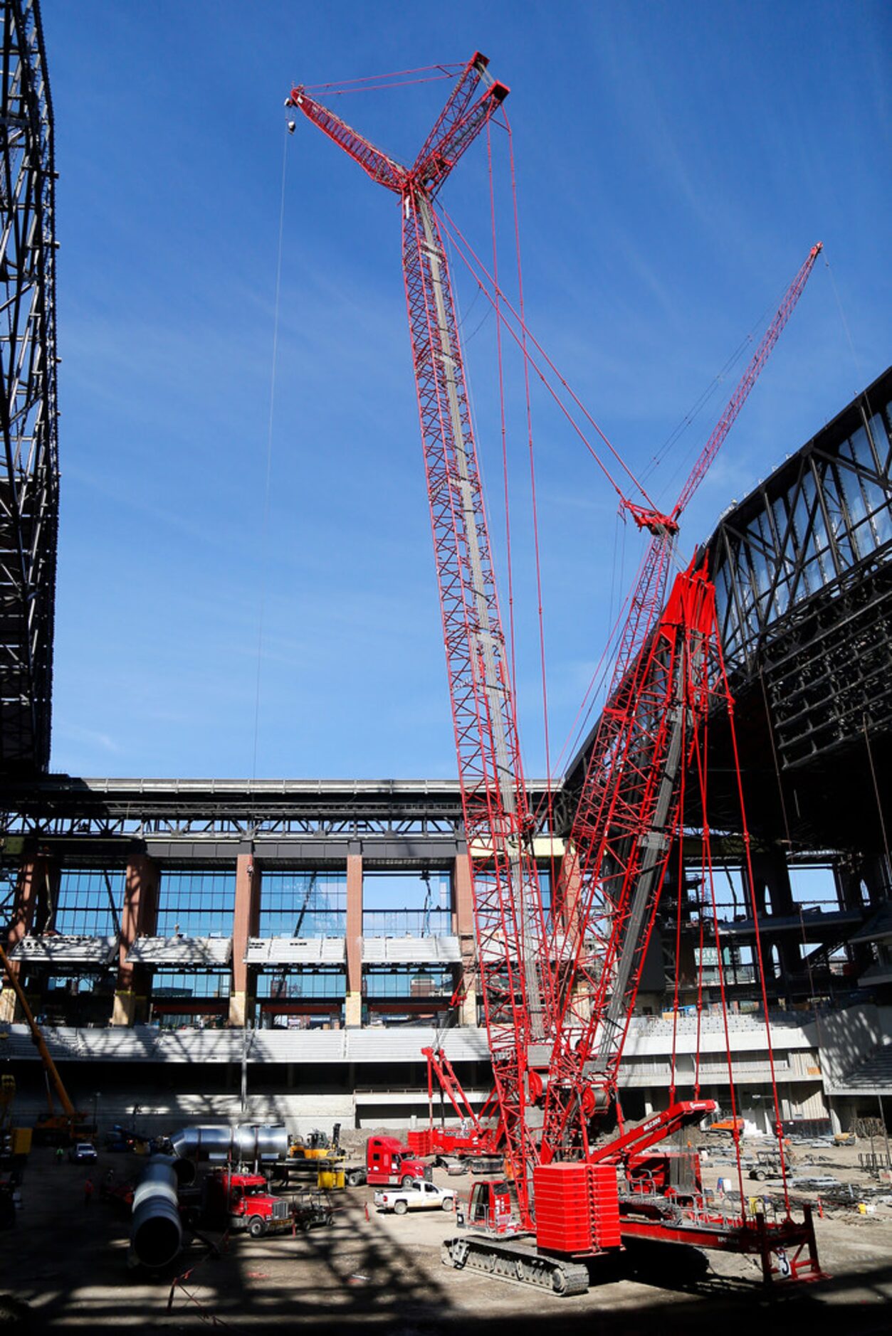 Construction under way at Globe Life Field in Arlington on Tuesday, November 19, 2019....