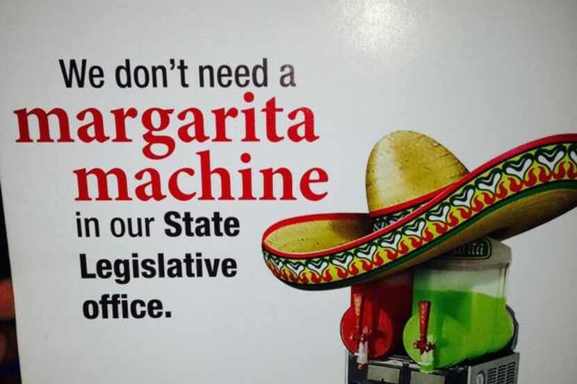 
A Koop spokesman says the mailer’s art is typical of advertising for margarita machine...