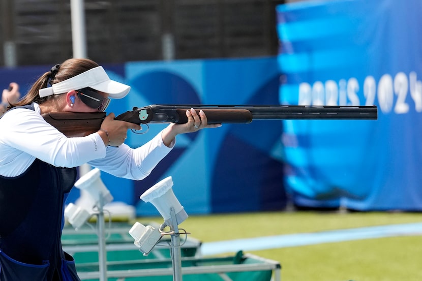 La guatemalteca Adriana Ruano compite en la final de la fosa de los Juegos Olímpicos de...