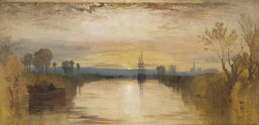 J. M. W. Turner, 'Chichester Canal,' c. 1828; oil on canvas, Tate Britain, London, accepted...