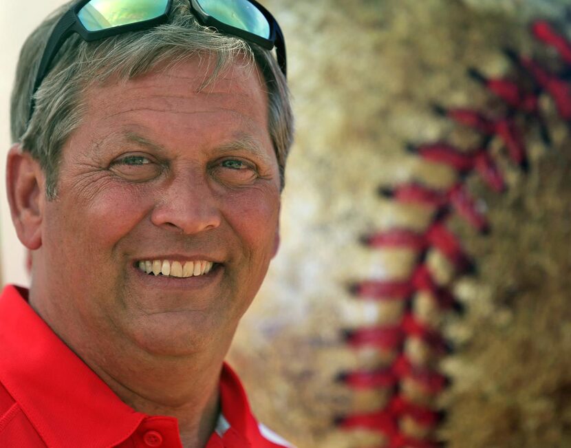 
Mesquite League President, Kelly Wagoner, poses at Valley Creek Park during Mesquite...