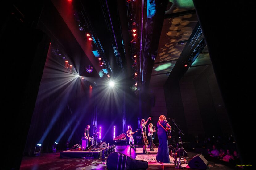 A stage view of Farewell Angelina's performance at Coppell Arts Center.