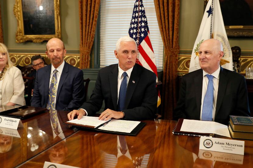 Vice President Mike Pence met with a group of philanthropic leaders this month including...