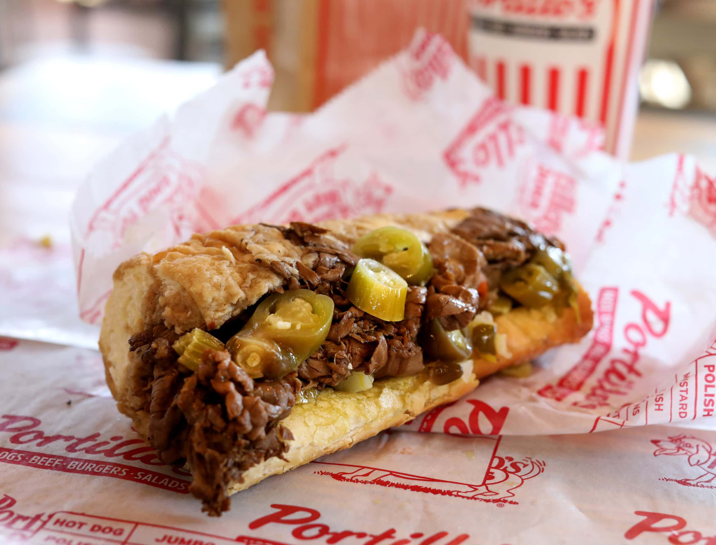 A top seller at Portillo's is the Italian Beef sandwich.