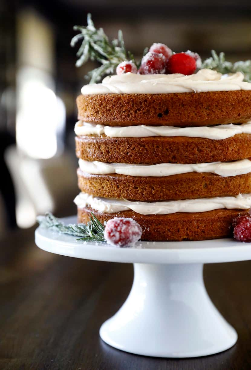 Gingerbread Layer Cake with Spiced Cream Cheese 