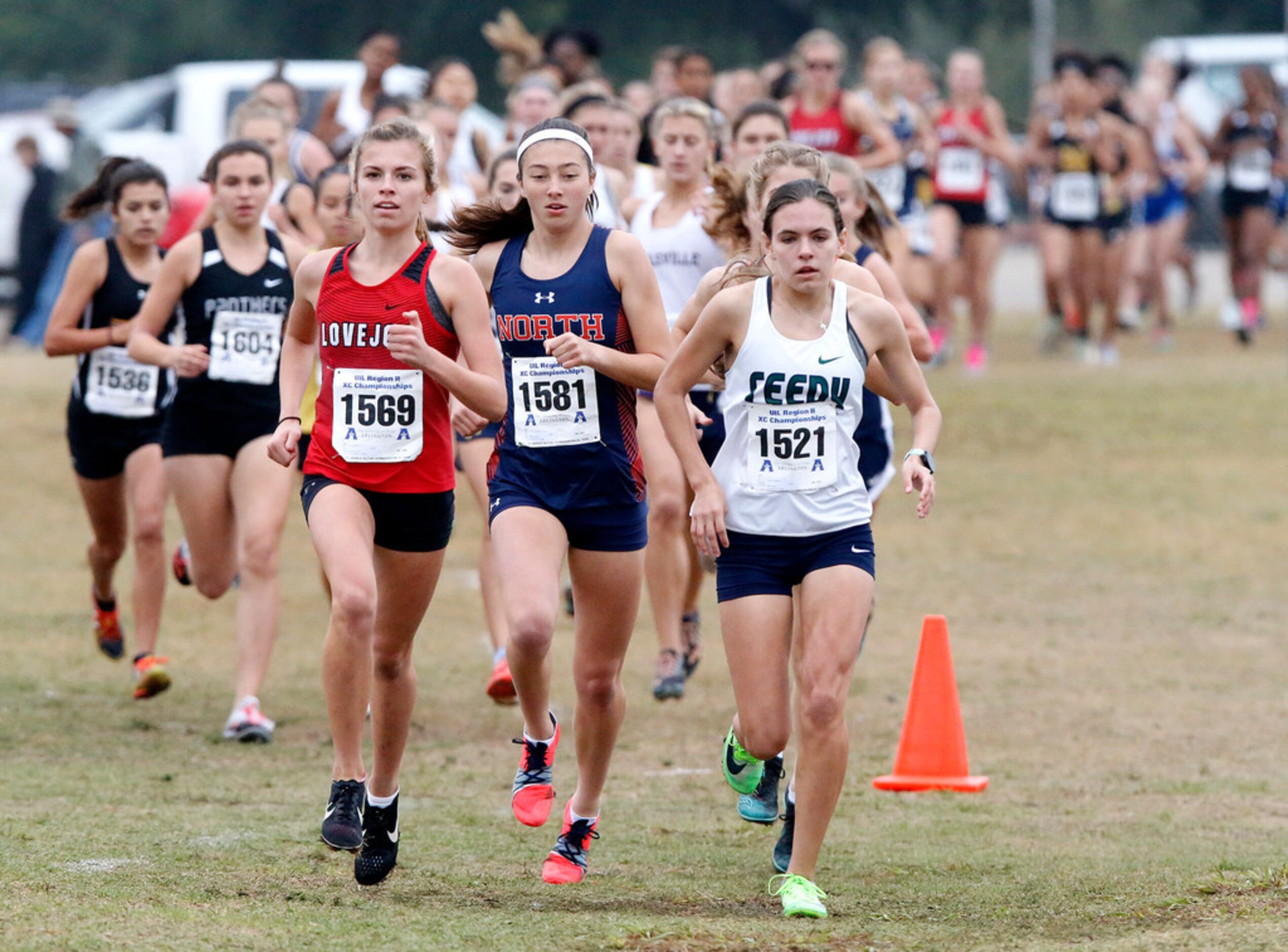 (from left) Lovejoy High School's Amy Morefield (1569), McKinney North High School's London...