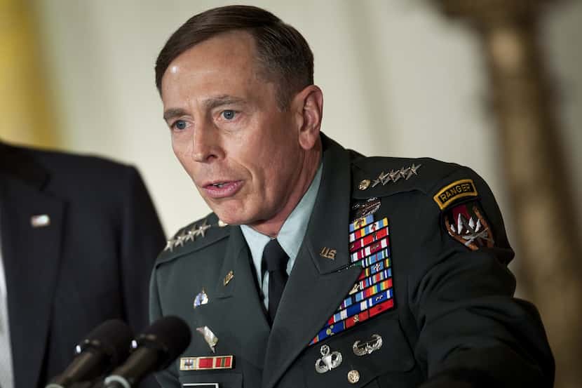 CIA Director David Petraeus -- seen here speaking at an April 2011 news conference...