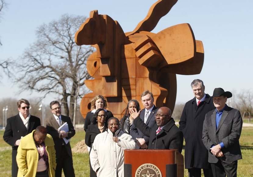 Council member Tennell Atkins and other dignitaries attended the dedication of the Texas...