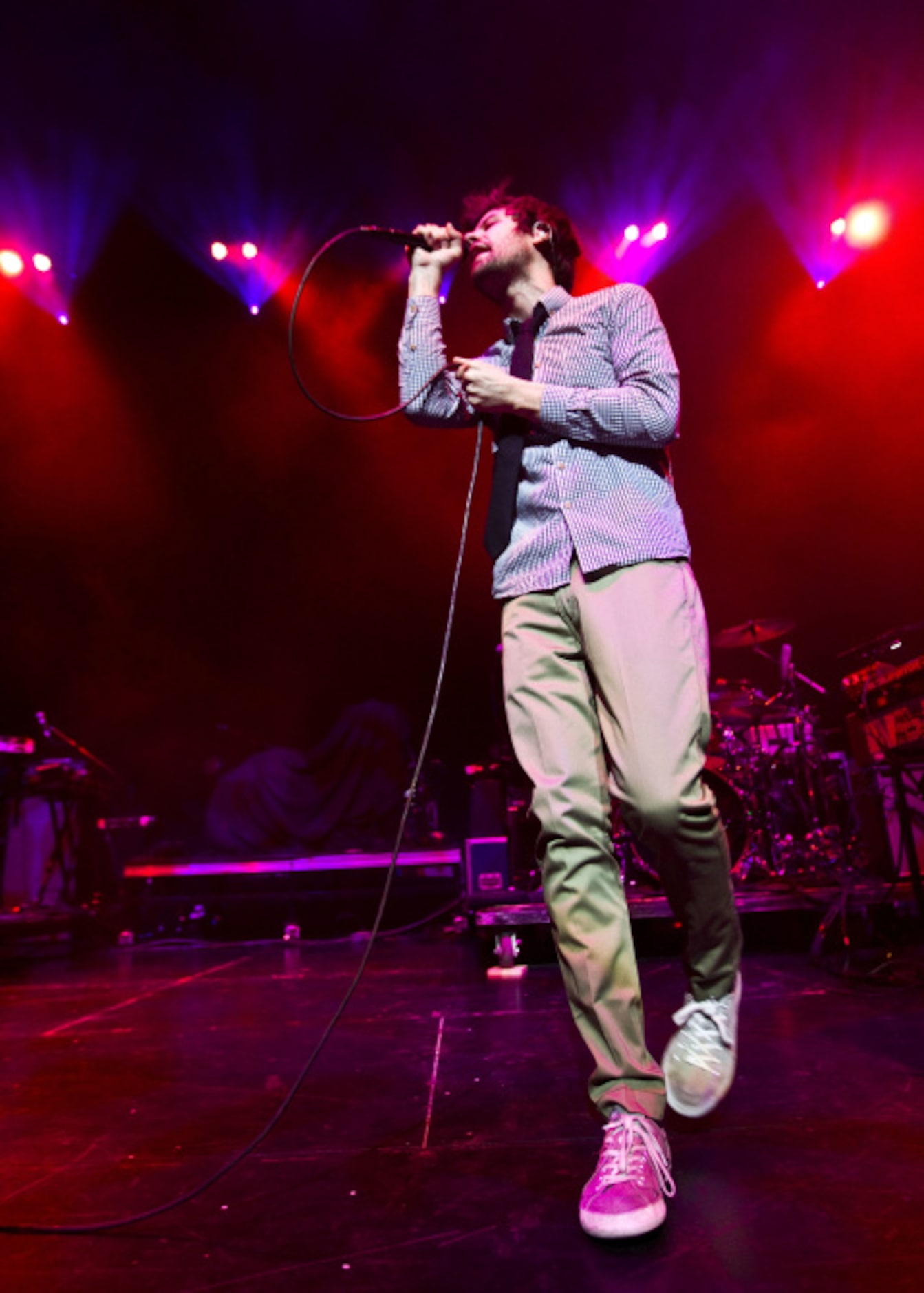 Passion Pit vocalist Michael Angelakos performs during the "How the Edge Stole Christmas"...