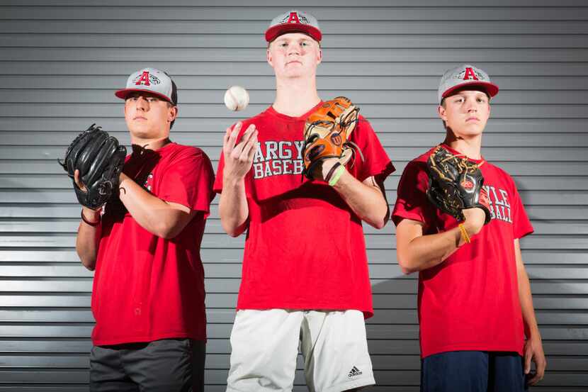 From left to right, Brett Lundy, Sean Bolin and Connor Mushinski are starting pitchers for...