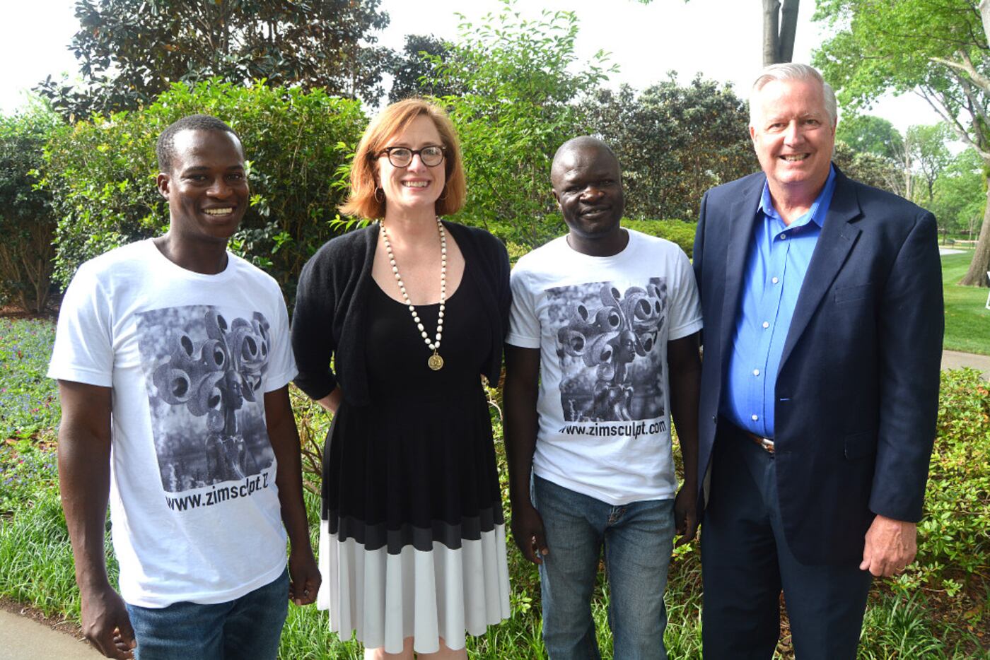 From left: Zimbabwean artist Aron Kapembeza; Ginger Reeder, a former vice president at...