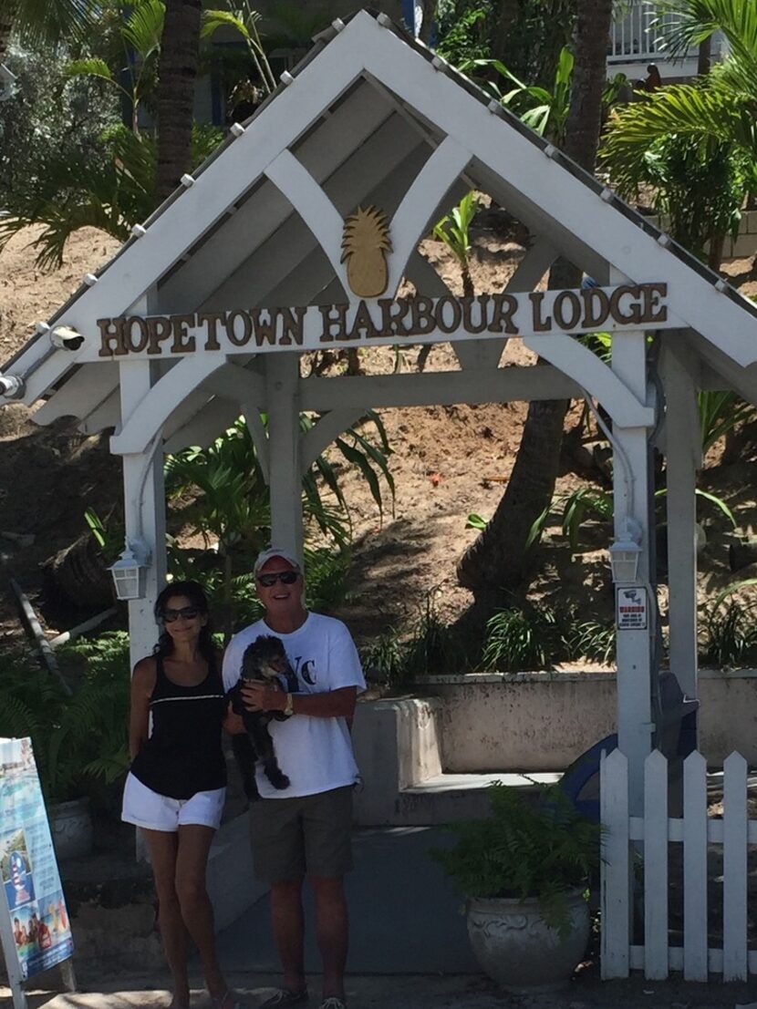 Linda Becker and Russ Meinert at the Hopetown Harbour Lodge in the Bahamas. 