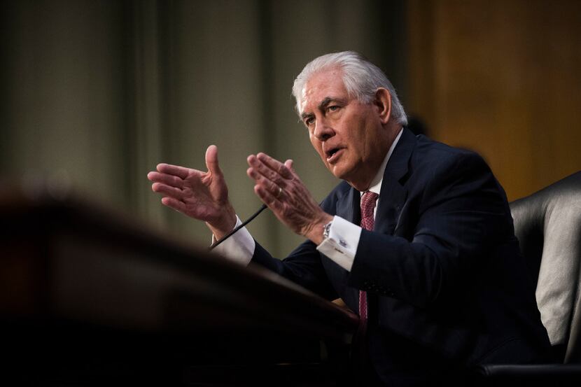 FILE -- Rex Tillerson during his confirmation hearing to be the next Secretary of State, in...