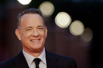 In this file photo, actor Tom Hanks arrives to receive a lifetime achievement at the Rome...