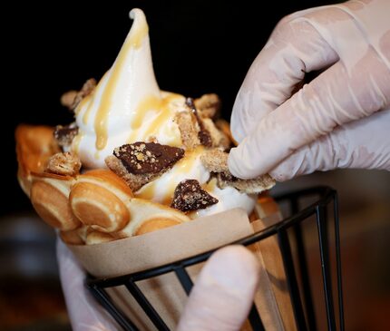 If you order a "Southern Charm" bubble cone at Cow Tipping Creamery in East Dallas, it comes...