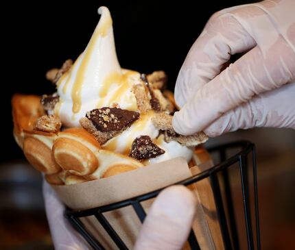 If you order a "Southern Charm" bubble cone at Cow Tipping Creamery in East Dallas, it comes...