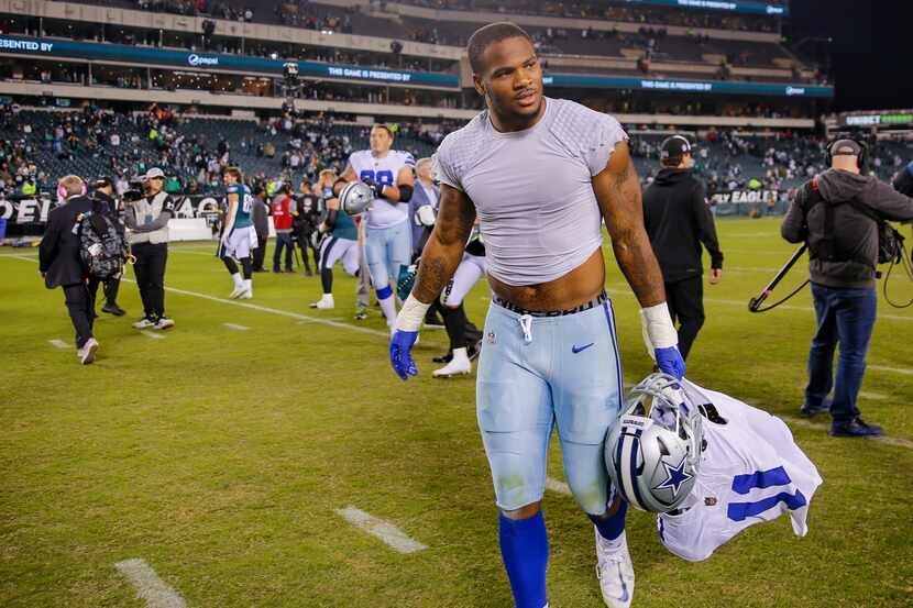 Dallas Cowboys linebacker Micah Parsons (11) walks off the field following a loss against...