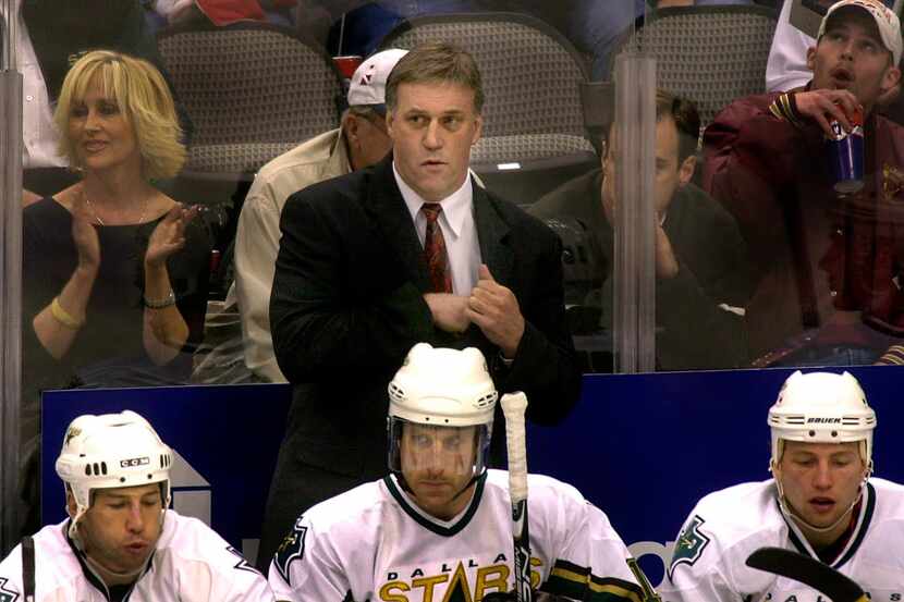 ORG XMIT: S0382300507_WIRE Dallas Stars interim coach Rick Wilson watches play from the...