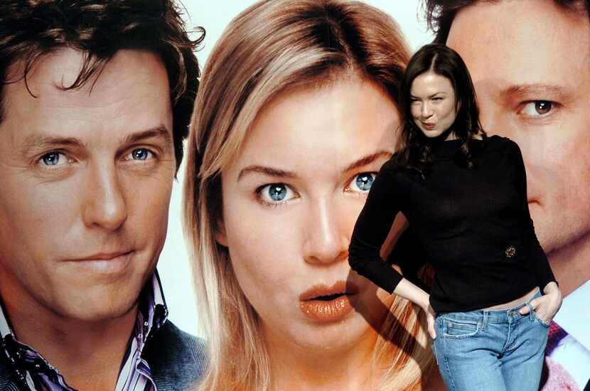 Hollywood actress Renée Zellweger poses in front of a poster of 'Bridget Jones: The Edge of...