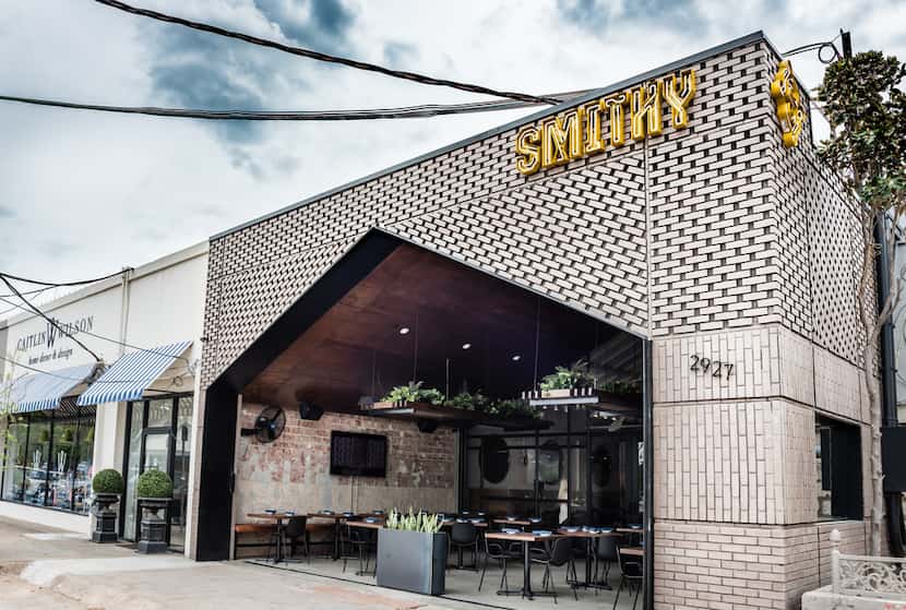 The exterior of Smithy, a new restaurant that opened on Henderson Avenue in Dallas in April...