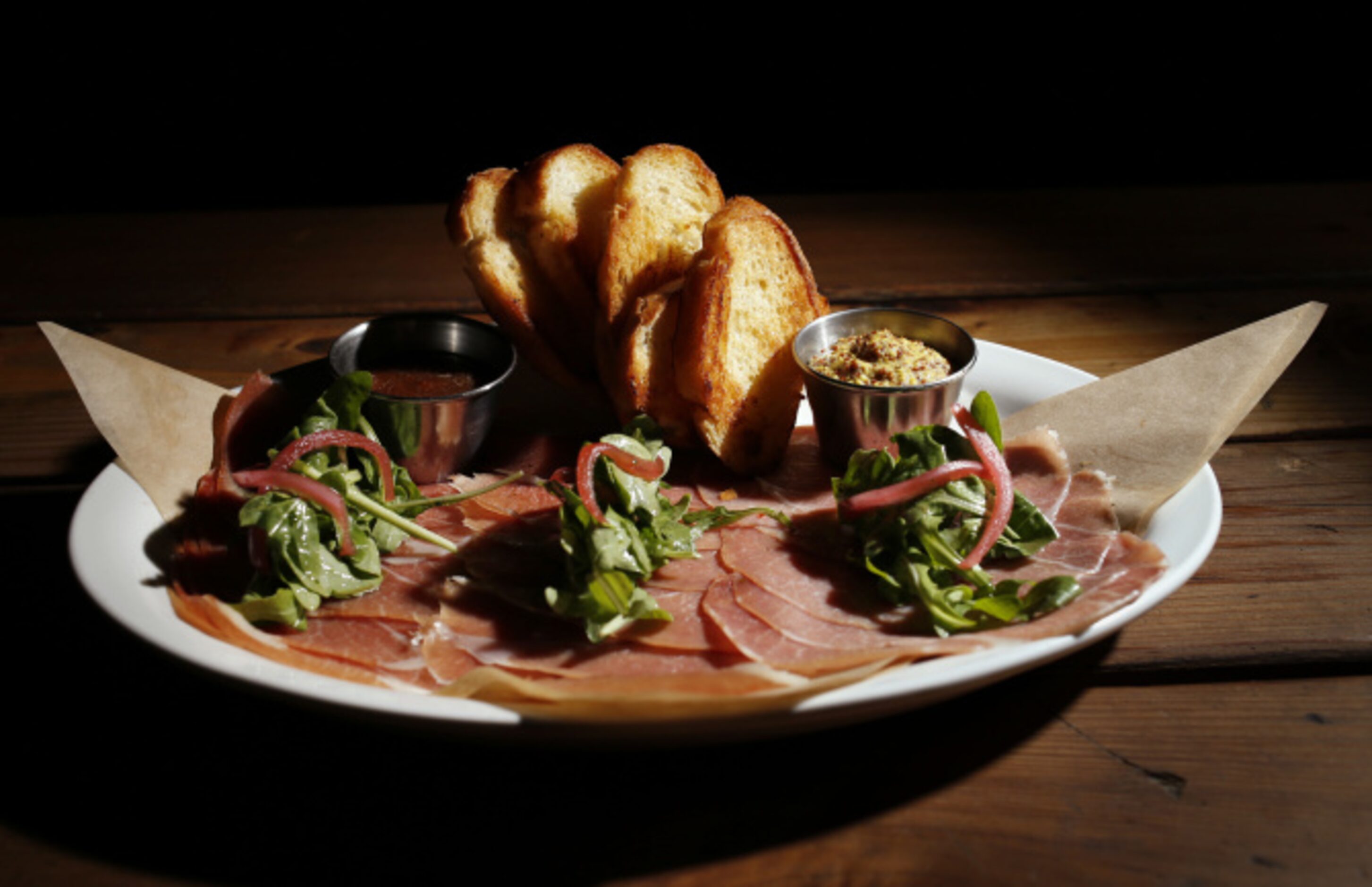 THE TRIED AND TRUE: A sampler of three types of artisanal country ham at the Tried and True....