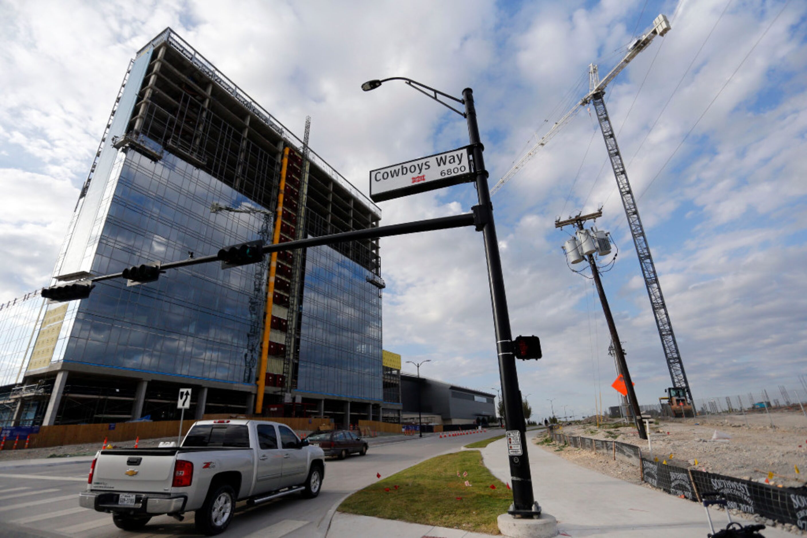 This is the outside of Ford Center at the Star before the first half of a high school...