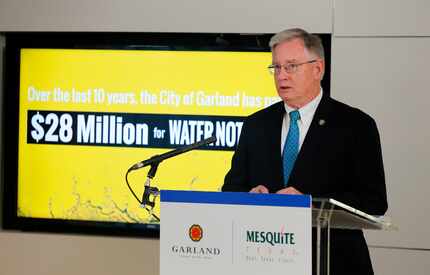 Garland mayor Douglas Athas joined the cities of Plano, Mesquite and Richardson in support...