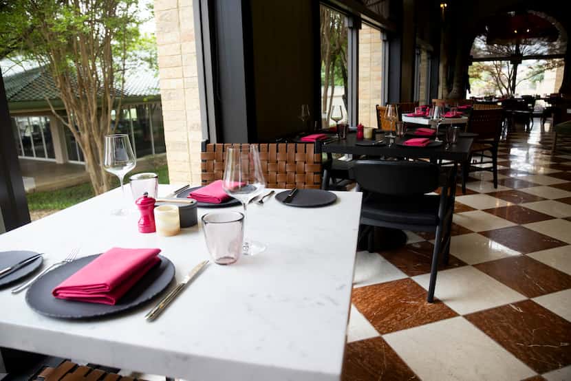 The dining room at Knife Italian, chef John Tesar's new restaurant, located at the...