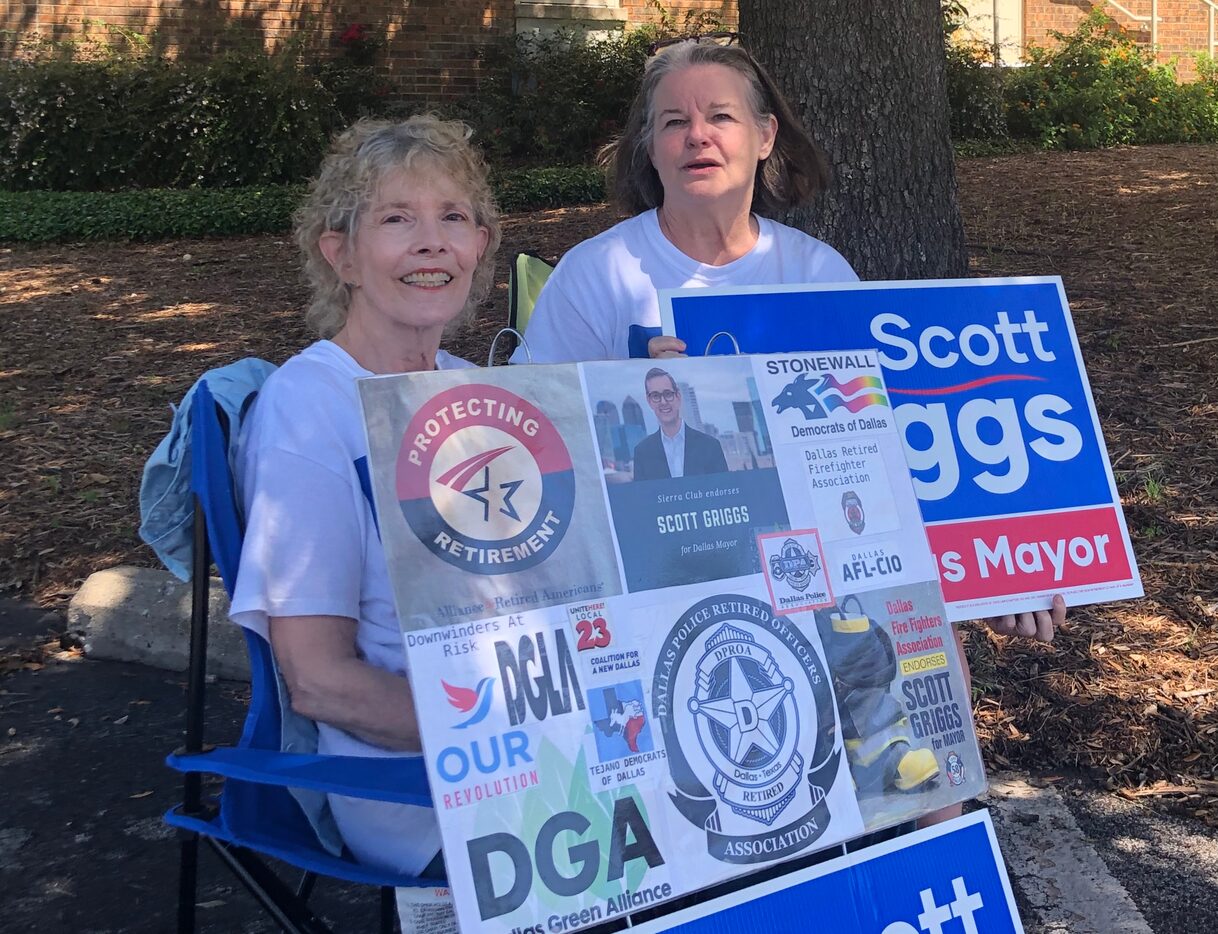 Jane Hoffman, left, and Erica Cole sit outside of the Our Redeemer Lutheran Church on...