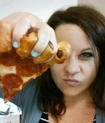 An alternate use for Hot Dog Pizza: hot dog brass knuckles -- the genius idea of Brentney...