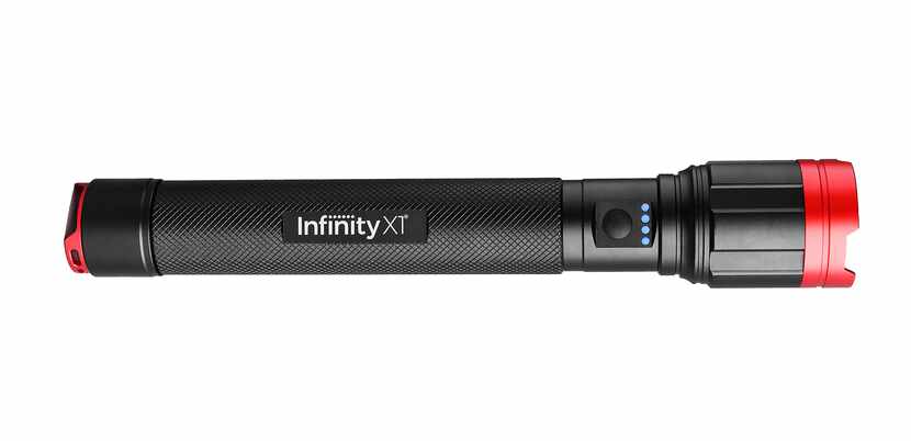 The 5,000 lumen Infinity X1 flashlight has two power sources, a rechargeable battery or AA...