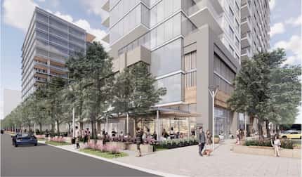 The redevelopment planned for a block in North Dallas' Preston Center would add high-rise...