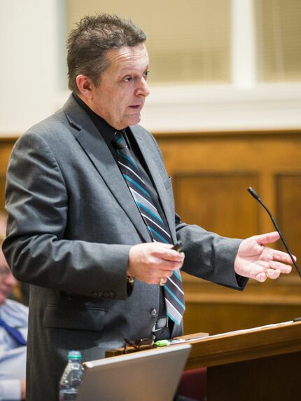 Rowlett Assistant City Manager Jim Proce makes a presentation during a Feb. 17, 2015 city...