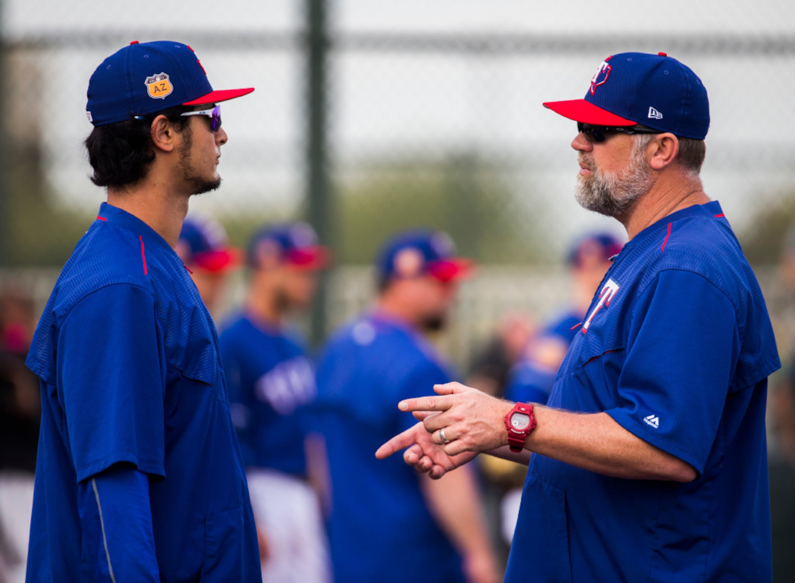 30 May 2016: Texas Rangers Pitching Coach Doug Brocail (46) during