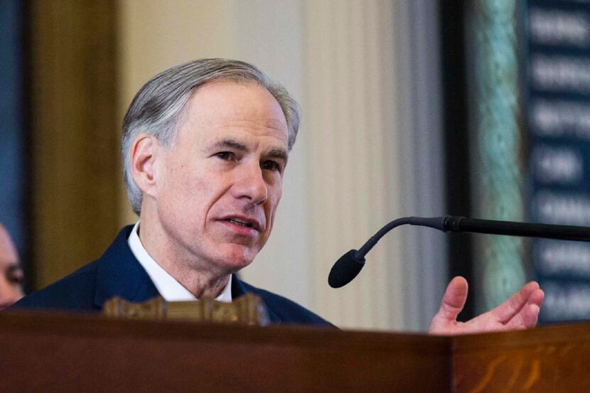 Texas Governor Greg Abbott speaks during the first day of the 85th Texas Legislative Session...