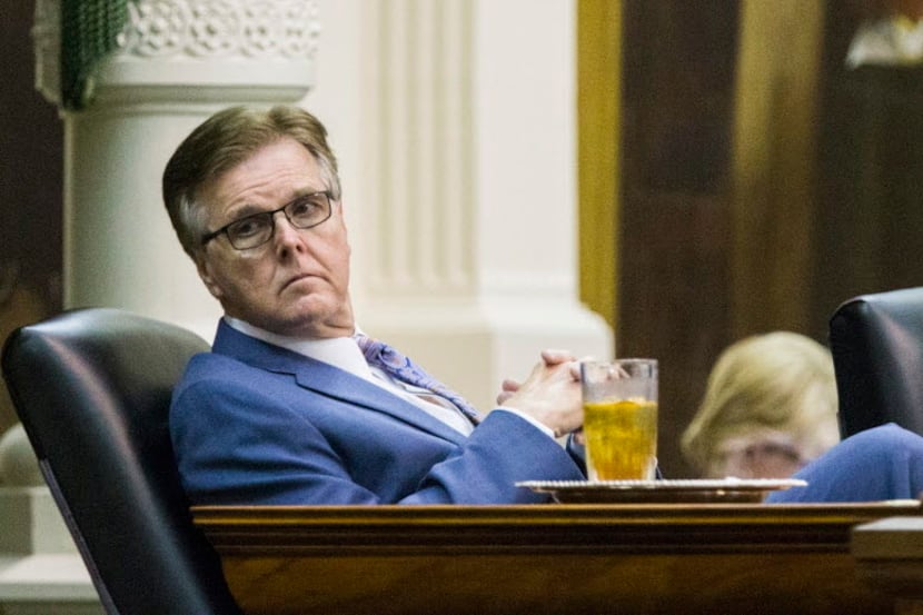 Lt. Governor Dan Patrick leans back in his chair during a midnight session during the third...
