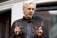 Julian Assange, shown outside the Ecuadorian embassy in London in 2017, is to appear in the...