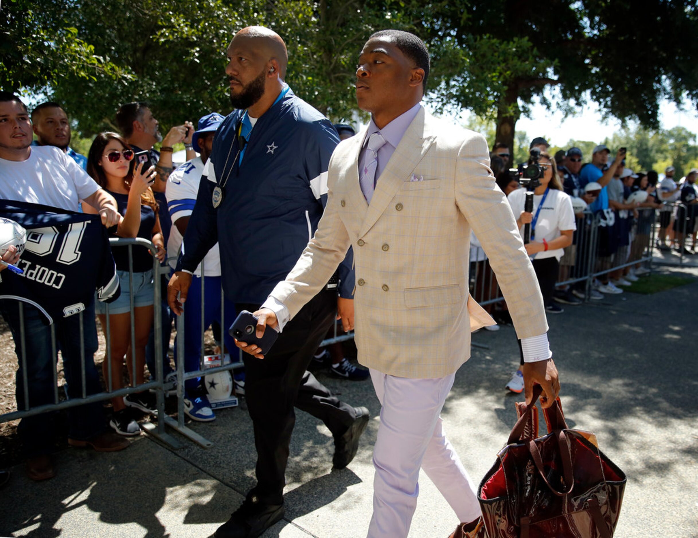 Dallas Cowboys wide receiver Amari Cooper arrives at AT&T Stadium in Arlington, Texas for...