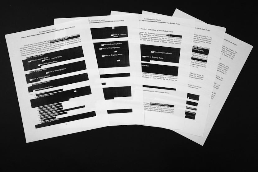 Special counsel Robert Mueller's redacted report on the investigation into Russian...