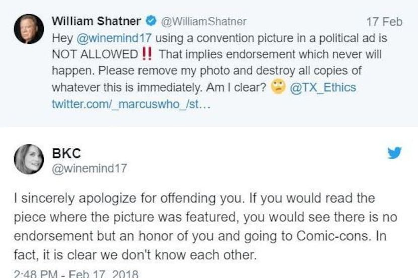 From Twitter exchange between Texas House candidate Brandy Chambers and Star Trek star...