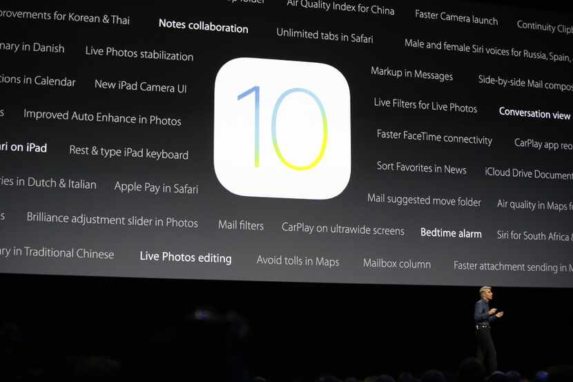  Craig Federighi, Apple senior vice president of software engineering, speaks about the new...